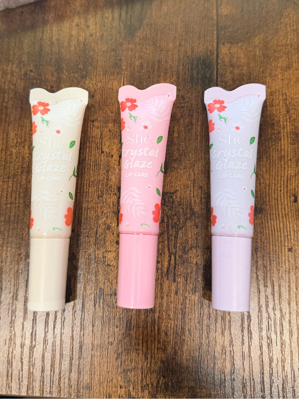 SHE Makeup Crystal Glaze Lip Care Trio - Pink (Middle)